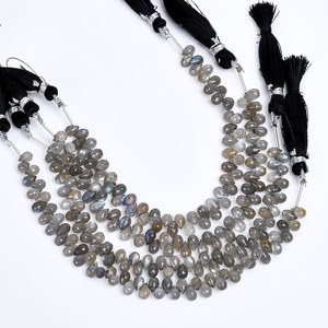 Natural Labradorite Faceted Teardrop Shape Gemstone <b>Beads</b> Strands 6x8mm <b>Loose</b> <b>Beads</b> for Jewelry Making at Wholesale Price - Product Image 5