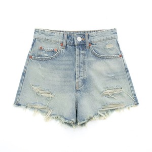 Vente en gros de shorts jeans unis pour femmes, nouveaux shorts d'été en jean personnalisés, shorts de qualité supérieure lavés pour femmes - Product Image 5