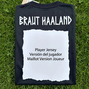 Camiseta de Visitante de Noruega de Haaland, Versión Elite Jacquard del Jugador, Versión Vikinga Nórdica, Ropa de Juego - Product Image 1