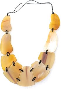 Collar de cuerno de búfalo natural para mujer, diseño antiguo pulido, Color miel ámbar, forma personalizada, regalo de boda - Product Image 4