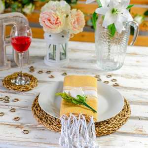 Napperon en jonc de mer écologique de haute qualité tapis de paille tissé carré Unique accessoires de cuisine sous-verres Table usage domestique mariage - Product Image 4