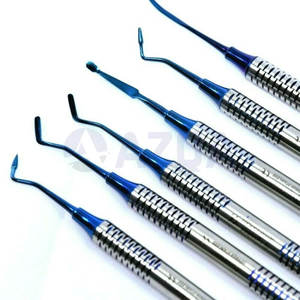 Juego de Instrumentos Profesionales para Obturaciones Dentales de Composite, Kit de Herramientas Restauradoras con Recubrimiento de Titanio Dorado y Azul - Product Image 5