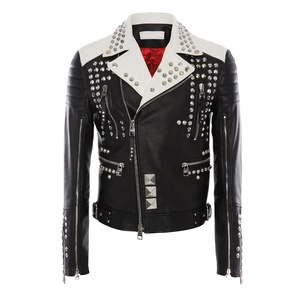 Latest Design Waterproof <b>Men</b> Studded Leather <b>Jacket</b> Hot Sale Biker Vintage Leather <b>Jackets</b> for <b>Men</b> - Product Image 1