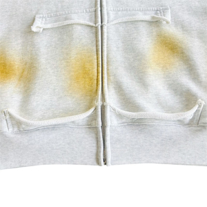 เสื้อฮู้ดสำหรับผู้ชายเสื้อฮู้ดสีติดซิปโอเวอร์ไซส์ย้อมสีวินเทจ - Product Image 3