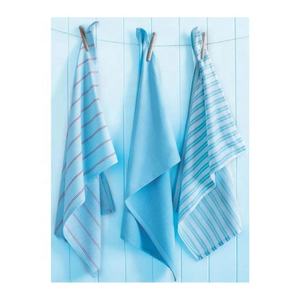 Sky Blue 100% Cotton Embroidered Coral Velvet Animal Print Reusable Eco-Friendly Soft Absorbent <b>Hanging</b> Golf Kitchen <b>Towel</b> Sets - Product Image 1