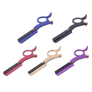 Vente en gros de rasoir droit doré avec logo personnalisé avec manche en acier pour le rasage du visage et du corps en bikini - Product Image 4