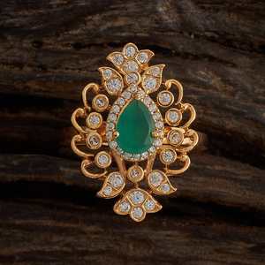 Bague en zircon 173188 Taille unique, styles géométriques tendance goutte d'eau, en alliage de cuivre 18K, motif griffe religieuse, pour les fêtes - Product Image 1