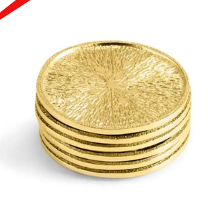 Juego de posavasos con acabado dorado de forma redonda de New Look para hotel - Product Image 5