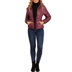 Women's High Quality Autumn/Winter Quilted Printed Logo Waterproof Breathable Reversible Puffer Jacket <b>Zipper</b> Design 100% - Product Image 2