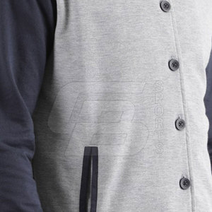 Blouson universitaire personnalisable de haute qualité en polyester et cuir, col montant, manches longues, fermeture éclair, hiver, style urbain - Product Image 6