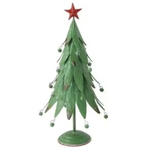 Arbre de Noël en métal rustique de qualité exclusive avec étoile sur le sommet, décoration de Noël en fer pour la maison, décoration de table - Product Image 1