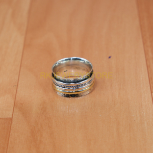 Spinner Ring Fidget Ring Meditation Ring Thumb Ring <b>Band</b> Ring 925 Sterling Silver Spinner Ring With Brass Spinning <b>Band</b> unisex - Product Image 6