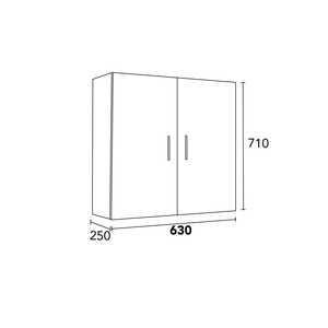 Ravenna 2-<b>Door</b> White Wall Unit with Suspended Chrome <b>Handles</b> Bath & <b>Toilet</b> Supplies - Product Image 3