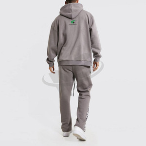 Conjunto Deportivo con Capucha y Pantalones Deportivos para Hombre, Personalizado al por Mayor, con Logotipo, Tejido Grueso, Transpirable, de Poliéster/Algodón - Product Image 2