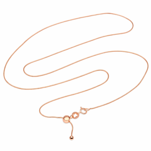 Collar de Cadena de Serpiente Ajustable Chakralume para Mujer, Plata de Ley 925, Chapado en Oro de 24K, 1.20mm, 16-22 Pulgadas, con Bola Deslizante de Silicona - Product Image 5