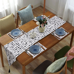 Spoon Model Printed Plain Color 100% Organic Cotton Non-slip Cute Home Hotel Decorate Gots Certificate Party <b>Dining</b> <b>Table</b> <b>Runner</b> - Product Image 1