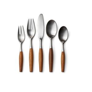 Manche en bois avec acier inoxydableEnsemble de couverts combo 18/8 Finition peinte moderne avec plusieurs tailles et ensembles de couverts en forme - Product Image 1