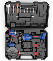 Ensemble d'outils électriques sans fil Nanwei 20V, meuleuse d'angle, perceuse à percussion 125 mm, boîte à outils 50 N.m
