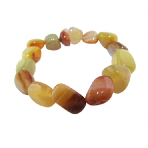High quality Indian yellow carnelian agate tumbled crystal <b>bracelet</b> Natural Gemstone Jewelry <b>Men</b> & Women Gift Energy Meditation - Product Image 4