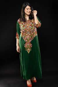 งานแต่งงาน Kaftan Maxi สําหรับผู้หญิงเย็บปักถักร้อยสามในสี่แขนยาวชั้น Boho ขนาดบวก Kaftan - Product Image 4