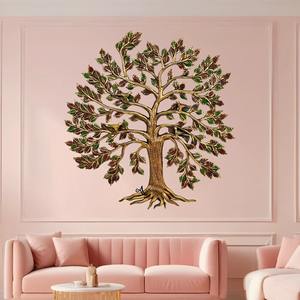 Art mural en laiton de luxe moderne Sculpture décorative en métal Élégant Artisanal Artistique Élégant Accents d'intérieur de maison - Product Image 1