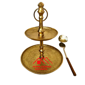 Decoración del banquete de boda Soportes de pastel de lujo chapados en oro Soporte de pastel de metal grande de 3 niveles chapado en oro - Product Image 4