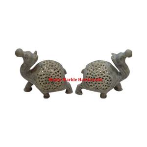 Produit incurvé à la main Super spécial Design fantaisie stéatite sculpture Statue d'animal avec forme d'éléphant pour la décoration de la maison article cadeau - Product Image 6