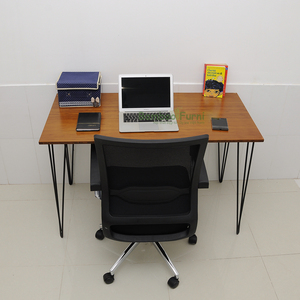 Sustainable Reddish-Brown Bamboo <b>Computer</b> <b>Desk</b> with Stylized Legs (120cm X 60cm X 75cm) - Product Image 3