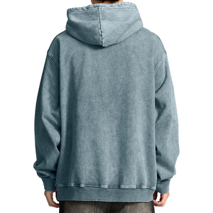 Sweat à capuche de haute qualité 350/400 GSM unisexe en coton lavé à l'acide Sweat à capuche personnalisé surdimensionné pour hommes - Product Image 5