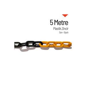 Cadena de Plástico Amarilla y Negra de 5 Metros, Producto para Carreteras, Origen Turquía - Product Image 1