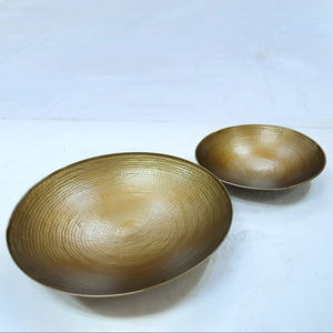 Set of 2 Hammered Texture Bowl Aluminum Metal <b>Serving</b> Snacks Fruits Dining Table Country Rectangle <b>Dishes</b> & Plates Bowl - Product Image 1