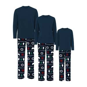 RND Apparel Casual <b>Family</b> <b>Pajama</b> Set #117 Custom Plus Size Long Sleeves Plain Design Baby Boys Girls Autumn Winter Seasons Navy - Product Image 3