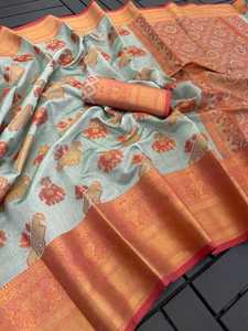 Venta al por mayor hermosa Patola Vintage seda Sari Lino ropa casual para mujeres estampado floral para ocasiones de FIESTA DE LA India - Product Image 6