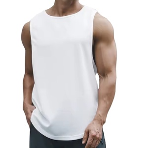 High-quality blank cotton tank tops for men designed for heavy workouts breathable and flexible <b>fabric</b> with strong stitching OEM - Product Image 2