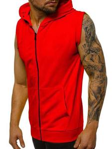 New Style 2025 Fashion High Quality Cotton <b>Sleeveless</b> <b>Hoodie</b> <b>Men</b> Custom Logo Hooded Shirt Casual Sleeve-less Tee Hoodies - Product Image 5
