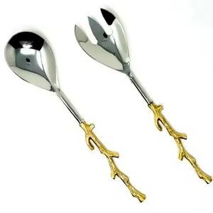 Cuchara y Tenedor para Ensalada de Acero Inoxidable, Acabado Plateado, Accesorios de Cocina Elegantes, Más Vendidos - Product Image 6