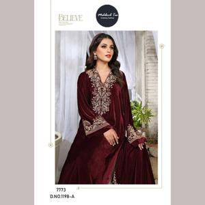 Lancement du fabricant exclusif de la belle collection de costumes en velours pur de créateur par Royal Export à Surat Gujarat - Product Image 5