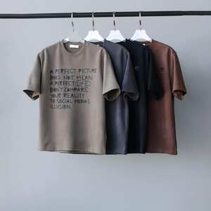 Camiseta de Manga Corta con Cuello Redondo para Hombre, Logotipo Personalizado, Algodón Suvin, Ajuste Holgado, Color Sólido de Alta Calidad - Product Image 2