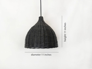 Lámpara de mesa de comedor de ratán negro completo ecológica hecha a mano, Diseño Artesanal de mediados de siglo para casa de campo, dormitorio, Vietnam directo - Product Image 5