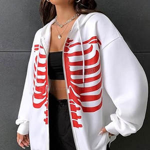 Sudadera con Capucha para Mujer, Tallas Grandes, Diseño Forrado con Pedrería, Color Liso, 100% Algodón, Nueva Colección Directo de Fábrica, Ropa de Invierno para Exteriores - Product Image 3