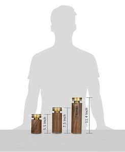 Juego de 3 candelabros de madera de mango marrón y dorado y metal para decoración de casas y festivales - Product Image 4