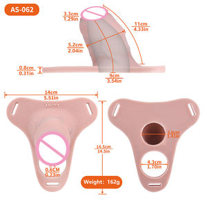 FRRK Silikon Hohl dildo Männliche Keuschheit Käfig Gerät mit elastischen Gürtel Lock Gürtel <span class=keywords><strong>Penis</strong></span> Cock Cage Vergrößerung Extender Adult Sexspielzeug - Product Image 6