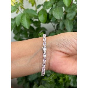 Pulsera de tenis de plata 925 con kunzita, accesorio de moda - Product Image 3
