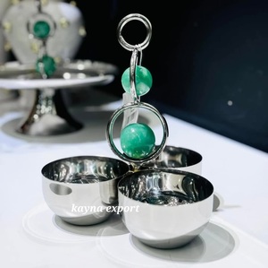 Plateau de service miniature en acier inoxydable poli de haute qualité, écologique, moderne et luxueux, certifié CE, pour les collations, pour les fêtes - Product Image 2