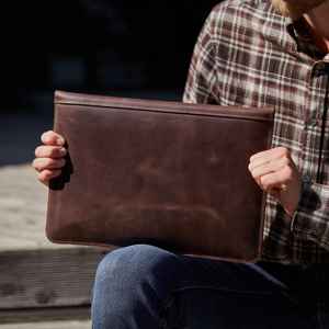 Vintage Genuine Leather <b>Laptop</b> <b>Sleeve</b> Handmade Office Executive Portfolio Business Organizer Durable Classic LLS-0301 - Product Image 2