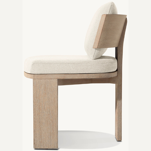 Silla Individual Moderna sin Brazos para Uso en Villas y Parques, Muebles de Exterior de Teca Sólida con Patas Resistentes Tipo Sable - Product Image 2