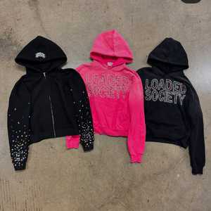 เสื้อมีฮู้ดและกางเกงวอร์มแนววินเทจสำหรับผู้ชายชุดวอร์มสองชิ้นพิมพ์ลายหน้าจอ - Product Image 4