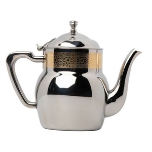 Théière faite à la main Dallah pour récipient à thé Dallah pour restauration service Table Top thé café serveur Pot en métal avec finition blanche - Product Image 4