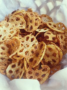 Chips de raíz de loto crujiente (sin aceite, Vegano, sin gluten) | Chips de raíz de loto horneados crujientes - Product Image 3