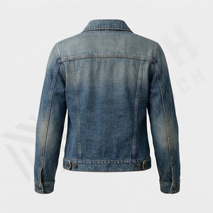 Veste en jean sur mesure pour homme, automne-hiver, couleur unie, personnalisable, marque privée, haute qualité, logo frontal, vêtement d'extérieur tendance - Product Image 2